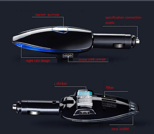 Eco Fresh 3-in-1 Car Purifier & Device Charger